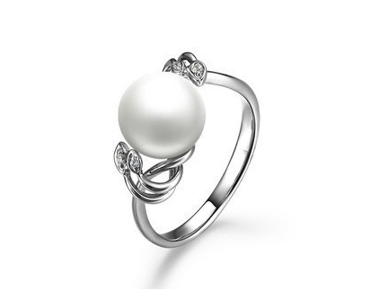 Yvonette Akoya Pearl and Diamond Ring